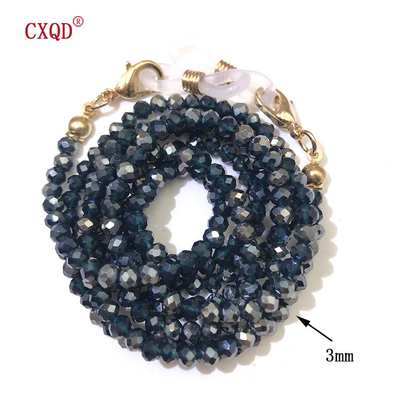 Handgefertigte Mode 3mm Galvanisierte Lesebrillen Kette Perlen Lanyard Damen Sonnenbrillen Schnüre Brillen Masken Halter Geschenk