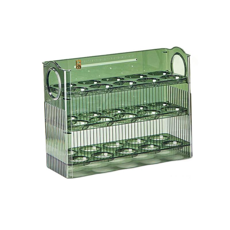 Küche Großraum Eier Kühlschrank Aufbewahrungsbox - Tragbarer Mehrschichtiger Eierablage Organizer, Automatisch Öffnender/Schließender Eierhalter