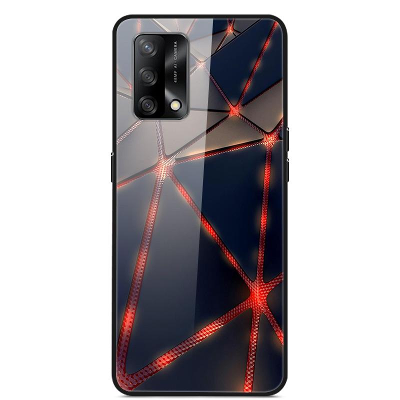 For OPPO A74 4G Case Tempered Glass Hard Phone Case Luxury Case for OPPO A74 5G A 74 Protective Bumper Shockproof Funda Coque