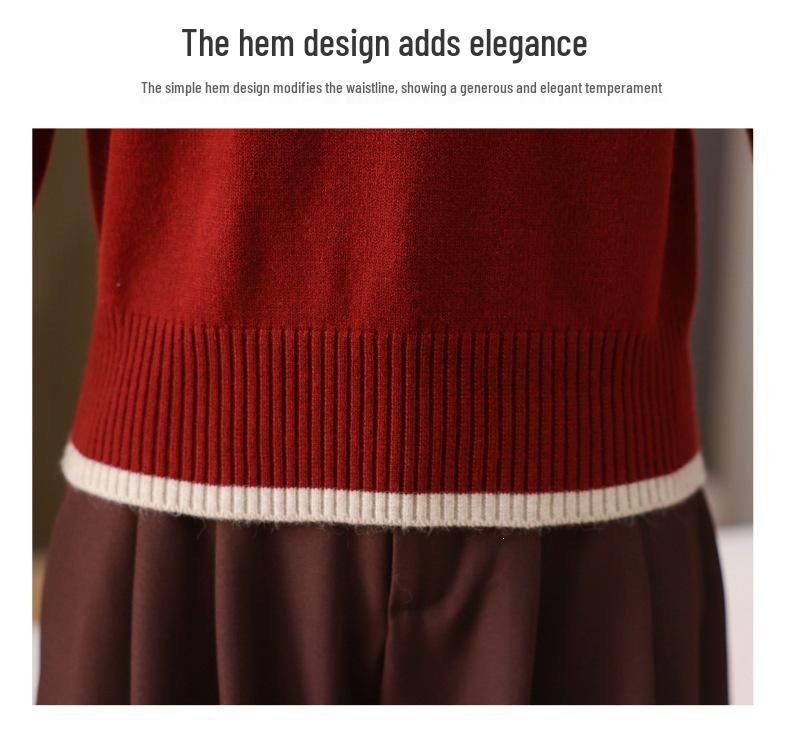 Fall/Winter 2026 Stylish Petite Wool Knit Sweater - Women's Thick Short Base Layer Top.