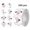 500 Blatt/Rolle Niedliche Kreative Streichholzmännchen Daumen Hoch Selbstklebende Sticker Geeignet für Scrapbooking Umschlag Papiertüte Versiegelungs-Etiketten PVC Wasser