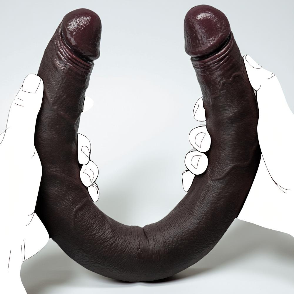 19.09" Realistic Double-Head Liquid Silicone Dildo, Flexible Adult Sex Toy, Clitoral & G-Spot Stimulator, Unisex Erotic Gift