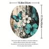 1/4Pcs Bathroom Shower Curtain Set Teal Butterfly  Print Bathroom Curtain With 12 Hooks Non Slip Rugs Toilet Cover Mat Bathroom Partition