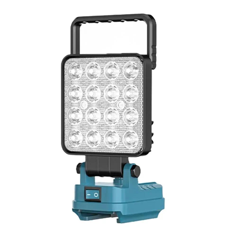 For With USB Work Light 18V Lithium Battery Camping Flashlight Lantern Lamp Tool Lights Outdoor Emergency LED Spotlight Y6K3