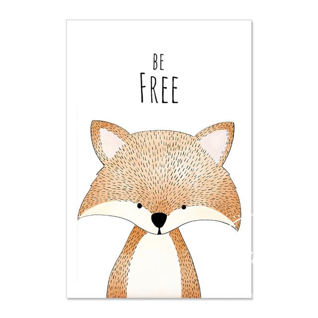 Folhas de decoração de animais, pôster de arte de parede, telas infantis, pinturas de quarto para berçário, impressões decorativas, pôsteres de parede sem moldura