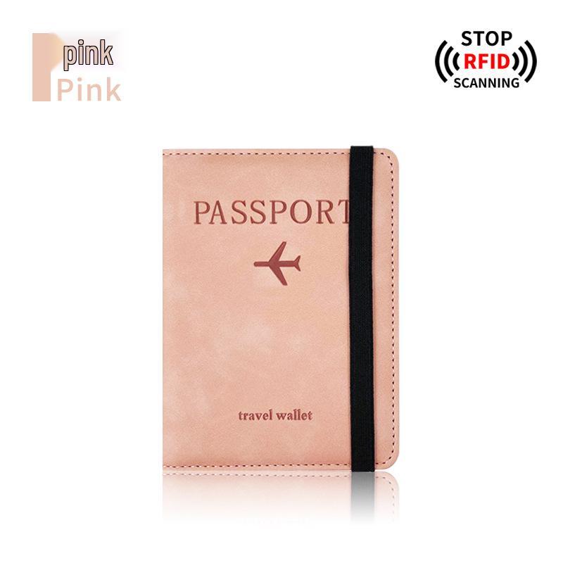 Farbwechselnder PU-Leder-Reiseausweishalter & Gepäckanhänger-Set mit RFID-Schutz