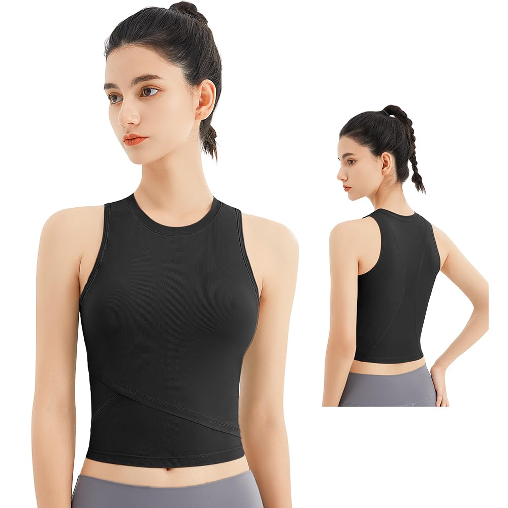 Siomlana Yoga Tank Inner with Stylish Women's Top, T-Shirt, Shirt, Cups, Moisture-Wicking, Odor-Resistant, Breathable, Stretchy,