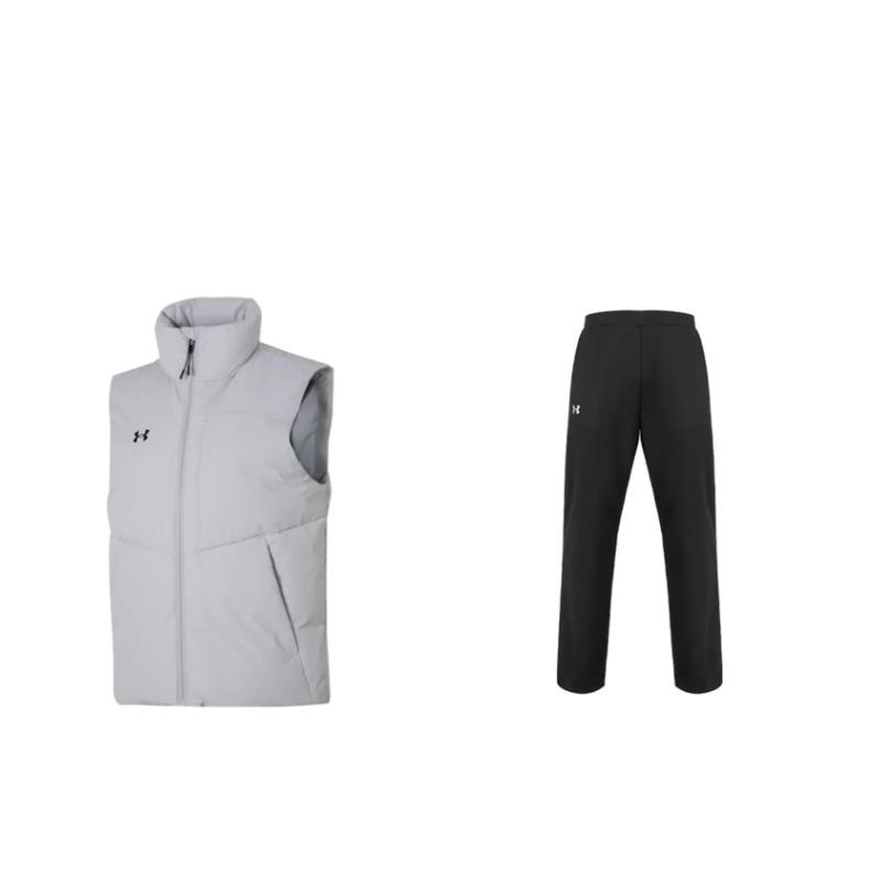 

Under Armour Windproof Outdoor Warm Vest Comfortable Lightweight Elastic Pants Casual Sports Suit Unisex suit 21500737-001+23600803-009 L