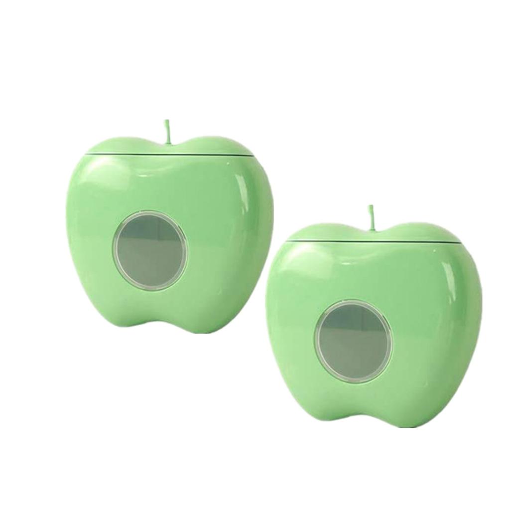 2 stk Multifunksjonell Punch-fri Hengende Oppbevaringsboks for Plastfolie(Apple-Grå)