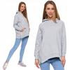 Women's Cotton Hoodie Sweatshirt, Fashionable Oversize, Soft, MORAJ XXL LIGHT GREY