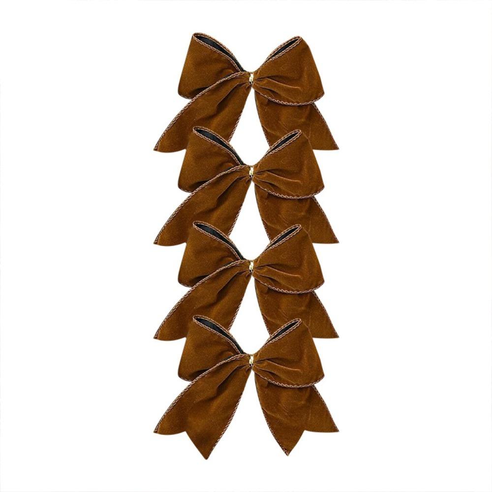 4 Stück Neue Schleife Weihnachtsbaumband Kreatives DIY Kranzband Dekor Samt Weihnachtsbaumschleife Partydeko