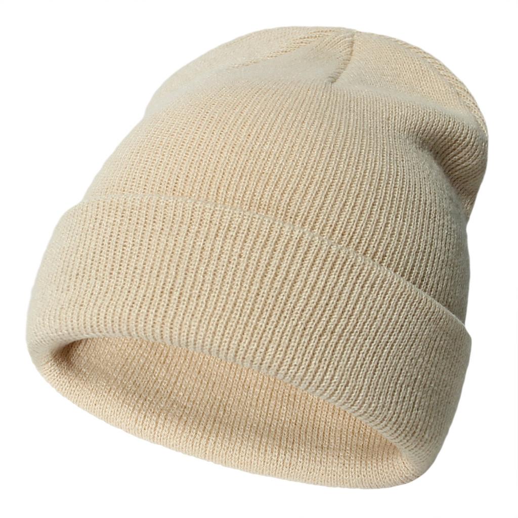 Kids Knit Beanie Cuffed Edge Solid Color Winter Hat Soft Stretch Warm Knit Cap for Toddler Boys Girls Unisex Cold Weather Outdoor Daily Headwear