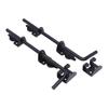 2pcs Gate Ground Latch 12 Inch Metal Heavy Duty Black Powder Coated Latch Gate Drop Rod for Single