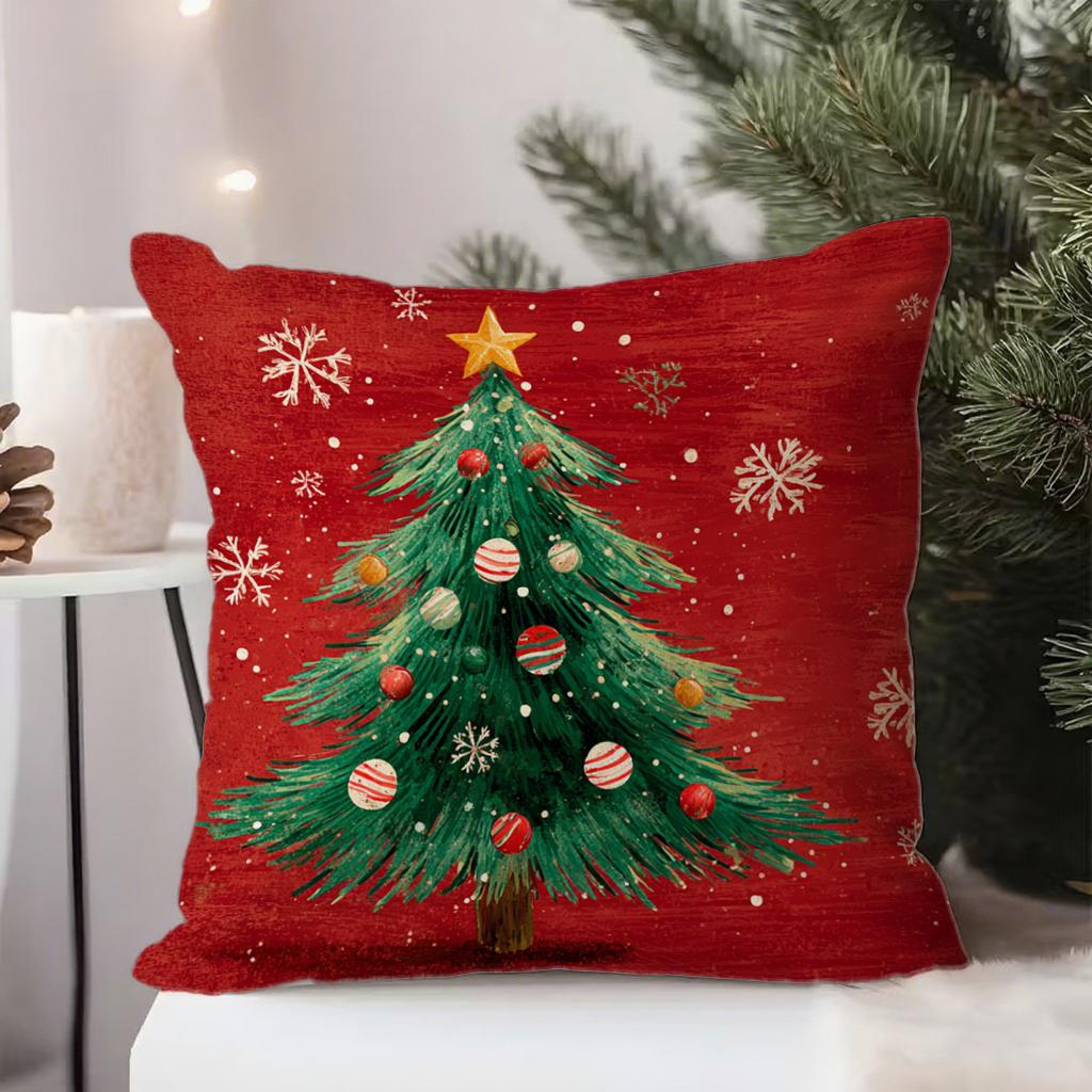 Christmas Tree Patterned PillowcaseSuitable for Sofa Car Bedroom Decorative Cushion Cover Pillow Cover
