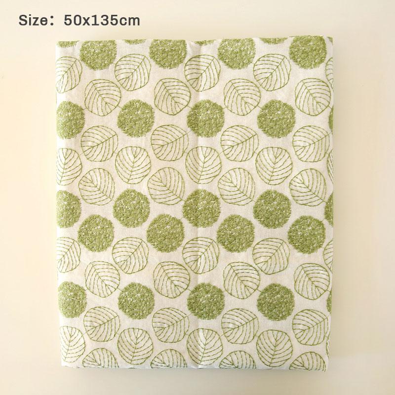 

Ins Art Green Plants Хлопок Льняная Ткань Пасторальный Стиль Зеленые Листья Вышивка Ткань Для Самодельного Шитья Одежды Скатерти Сумки 50cm