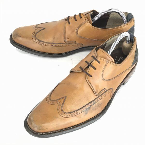 

FLORIS van Bommel Genuine Leather Goodyear Wingtip Shoes [26.5 / Camel] Dress Business