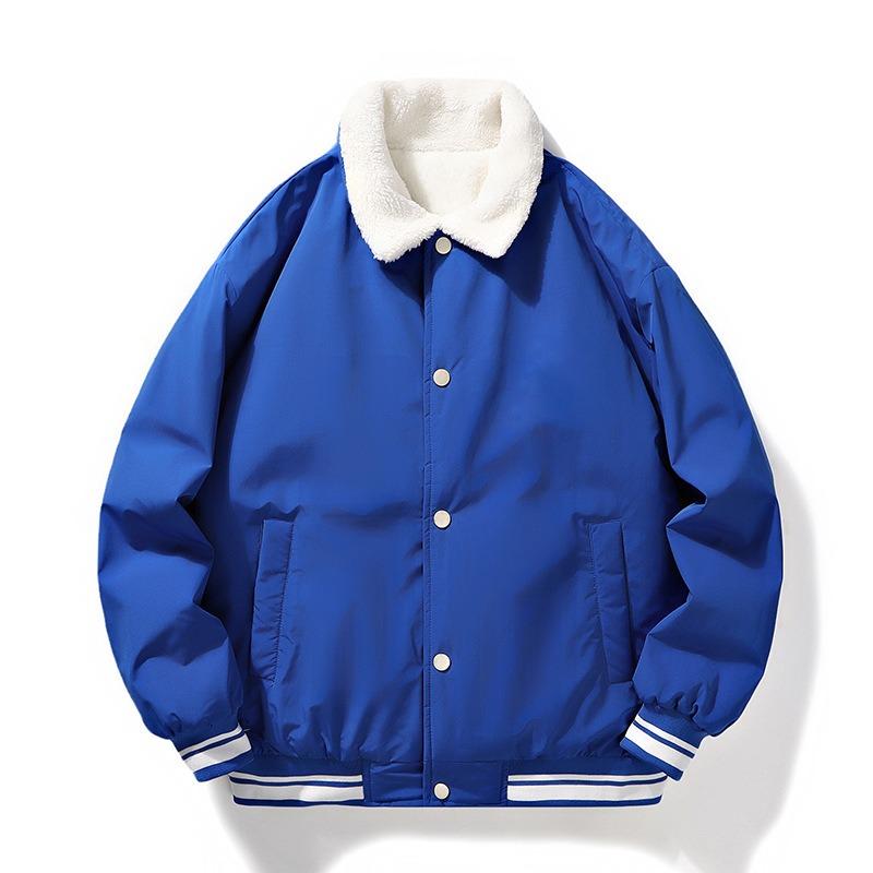 Autumn and Winter Trend New Men's Lamb Wool Trend Fashion Casual Velvet Lapel Loose Couple Coat