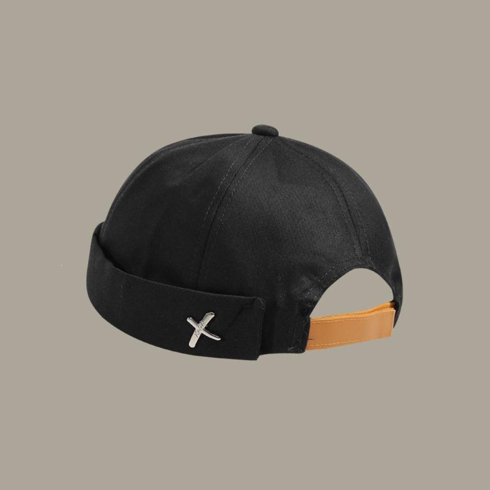Vintage Style Brimless Docker Cap Adjustable Dome Melon Cap Unisex Brimless Hat  Street Hip Hop