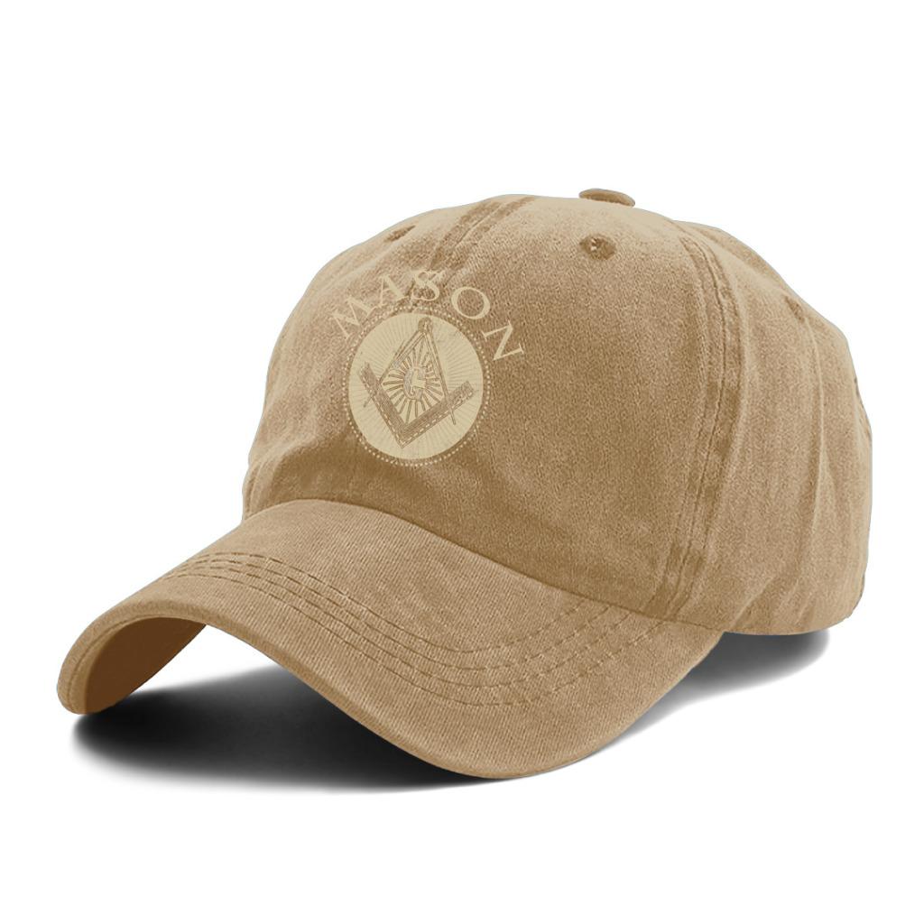 Masonic Logo Symbol Baseball Caps Peaked Cap Freemason Gold Square Compass Sun Shade Hats for Unisex Unisex