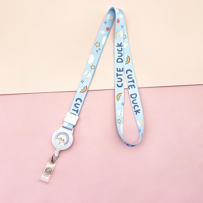 Cartoon Teleskopische Leichtziehbare Schnalle Lanyard Studenten Anti-Verlust Kartenhalter Halsband Langes Seil Arbeits Namensschild Namensschild Lanyard