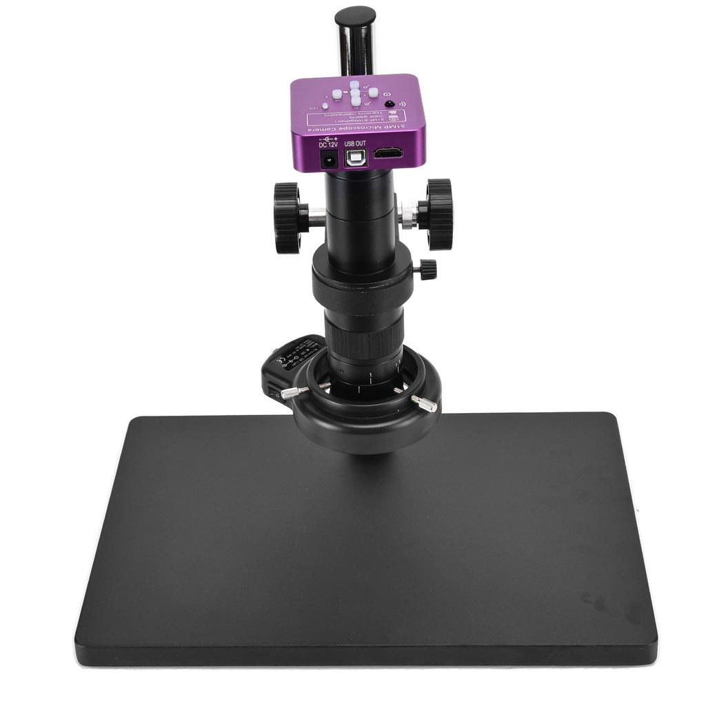 51MP Digital Video Microscope Camera with 180X CLens 144LED Ring Light Stand Bracket for Repairing  5060HZ