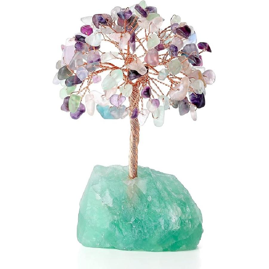 DUQGUHO Crystal Tree Amethyst Crystal with Natural Quartz Amethyst Stone Base Crystal Tree for Decor Reiki Luck Crystal Spiritual Gifts