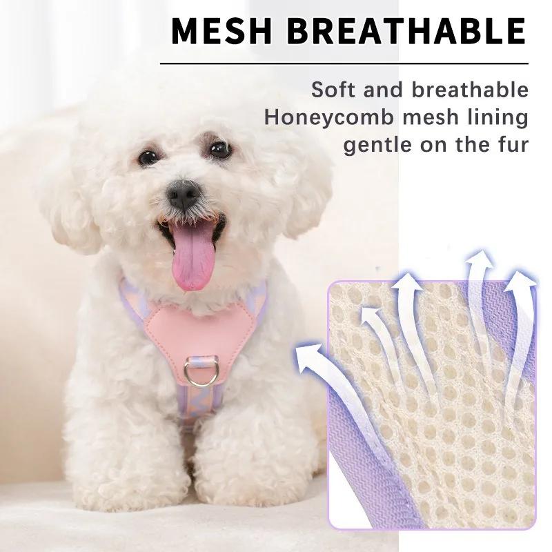 Dog vest style harness Adjustable Dog Harness Vest Anti Escape Leash Set Breathable Pet Chest Back Strap for Small Medium Large