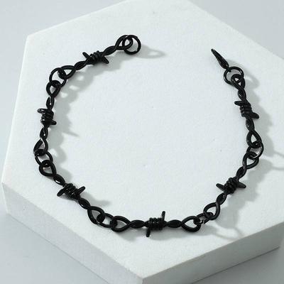Fil barbelé Petit fil Hip-hop Accessoires Style gothique Punk Collier de ronces Chaîne d'épines