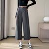 Damen Anzughose im koreanischen Stil mit Bündchen, Frühling 2026 - Neun-Punkt Schmal geschnitten mit lässigem Weiter Bein Flair