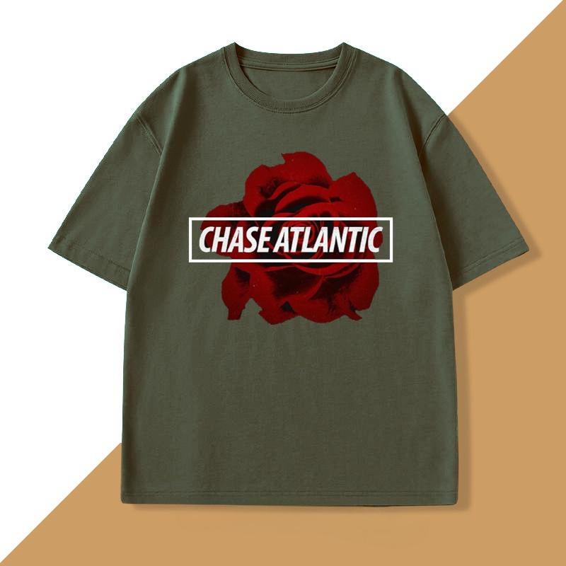 Chase Atlantic Flower T Shirt Cotton Short Sleeve Tshirt for Unisex WOMEN Tee Clothes Loose Casual Streetwear Oversized Top