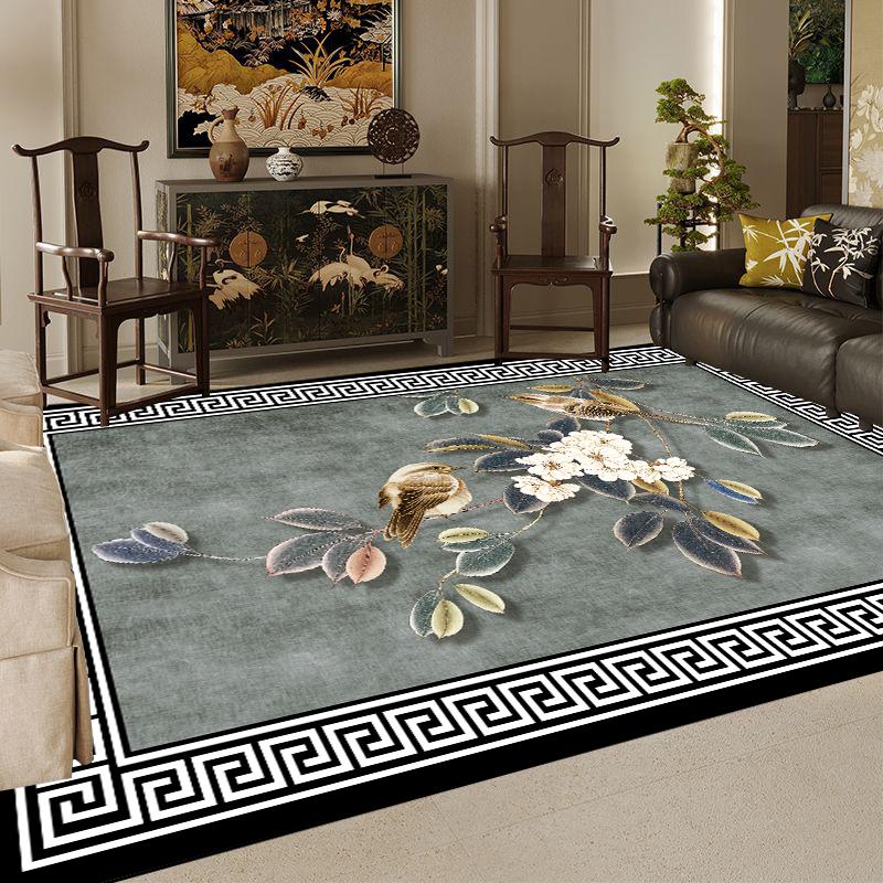 Luxury Chinese Style Large Living Room Carpet 3D Printing Decoration Home Coffee Tables Mat Non-slip Washable Rugs for Bedroom