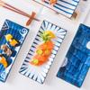 Rectangular Ceramic Dinner Plate Steak Dessert Japanese Style Sushi Porcelain Plates Kitchen Dining Room Tableware Set