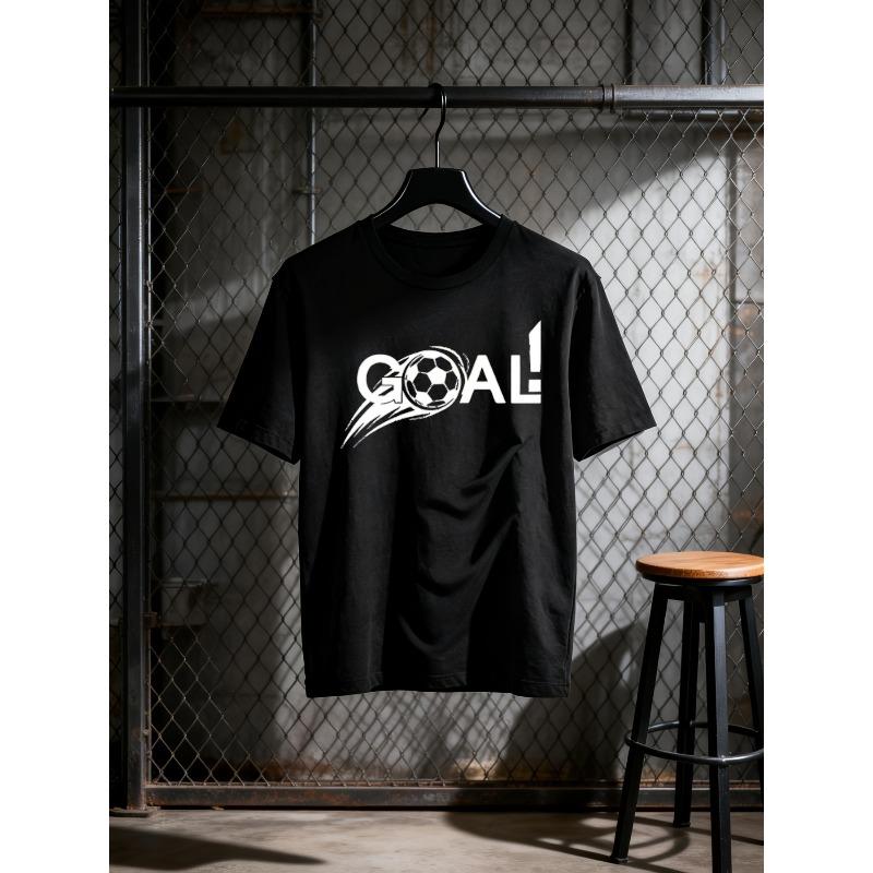 

Men Loose Fit Casual Daily T Shirt S Soccer Goal-Themed T-Shirt - Dynamic Line Art Jersey Design Round Neck Short Sleeve Shirt 4XL