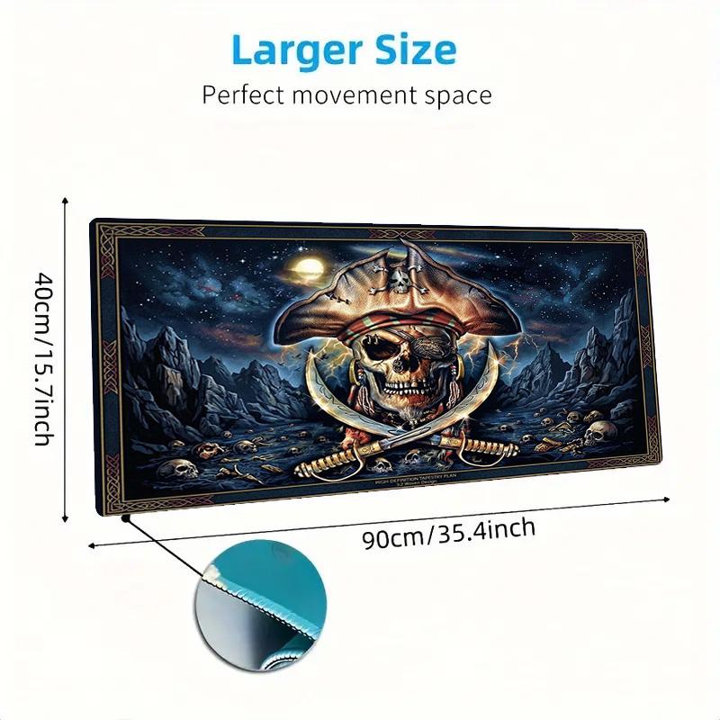 Pirate Art Color Mouse Pad Large Gaming Table Cushion Non-slip Laptop Tablet Big Mousepad XXL Mat Mini PC Playmat With Lock Edge