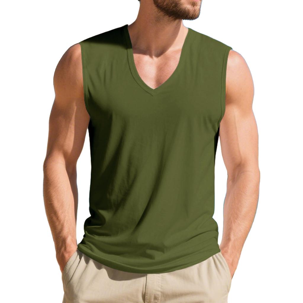 Men's V-neck Sleeveless Breathable Loose Sports Fitness Fashion Vest