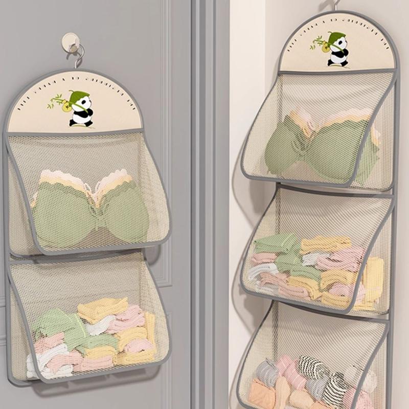 Large Capacity Storage Net, Dormitory Wardrobe, Socks Underwear Hanging Bag, Multilayer Breathable Mesh Pocket Door Storage Bags