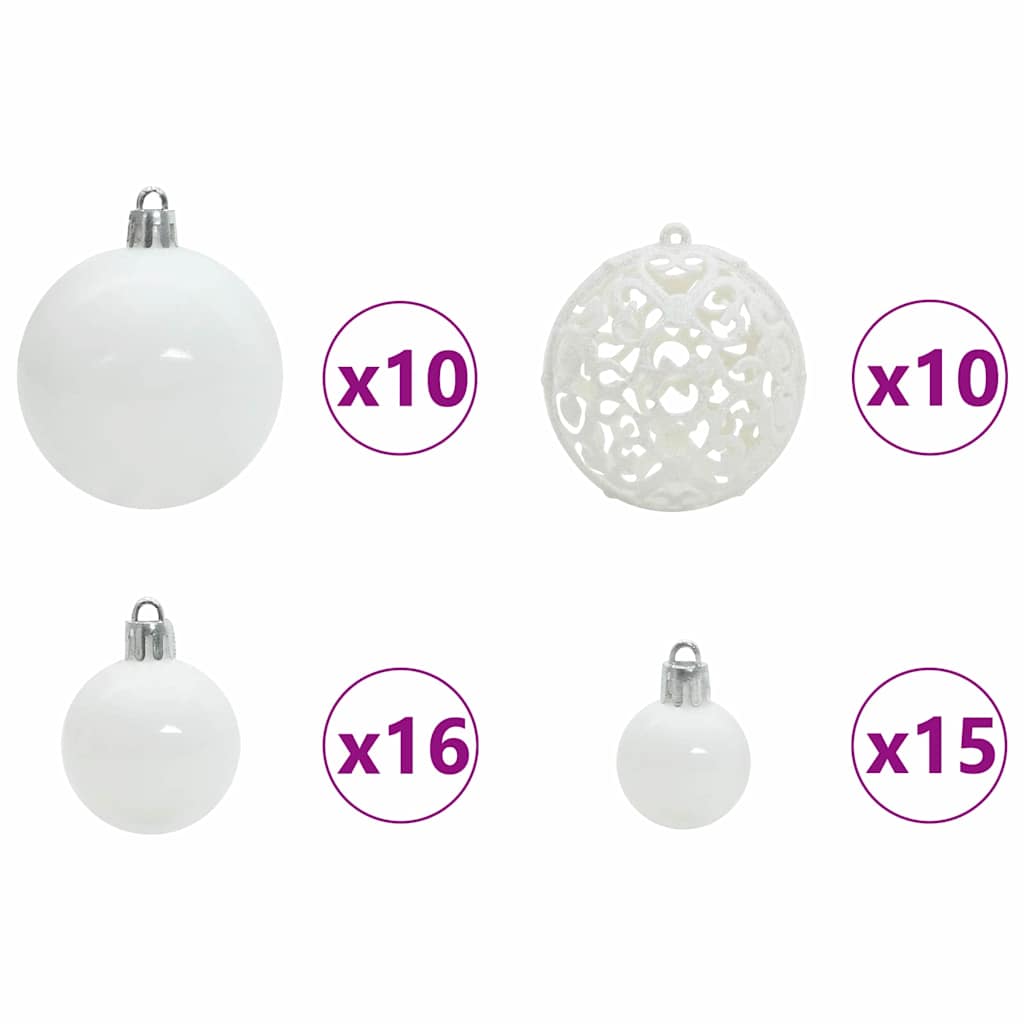 Christmas Ornament Set with 300 LEDs 120 Pcs White Plastic