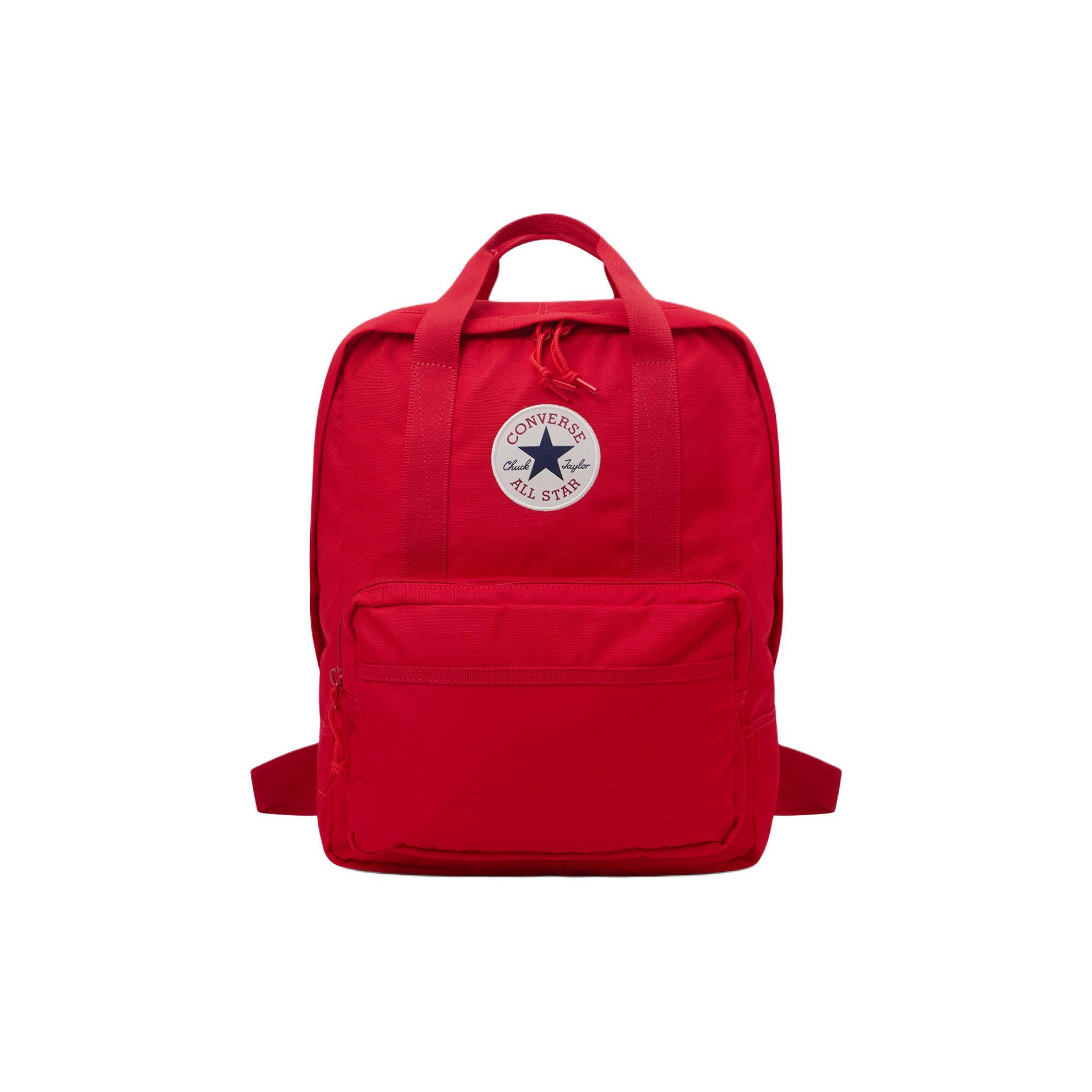 Converse Logo Solid Color Minimalist Polyester Tote Bag Backpack Small Unisex backpack Red 10026013-A06 Red