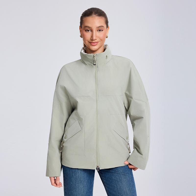 Women Jacket MODERN NEW SAGA Spring Women Coat Brand Autumn Lady Trench Coat Hidden Hood Windbreaker Plus Size