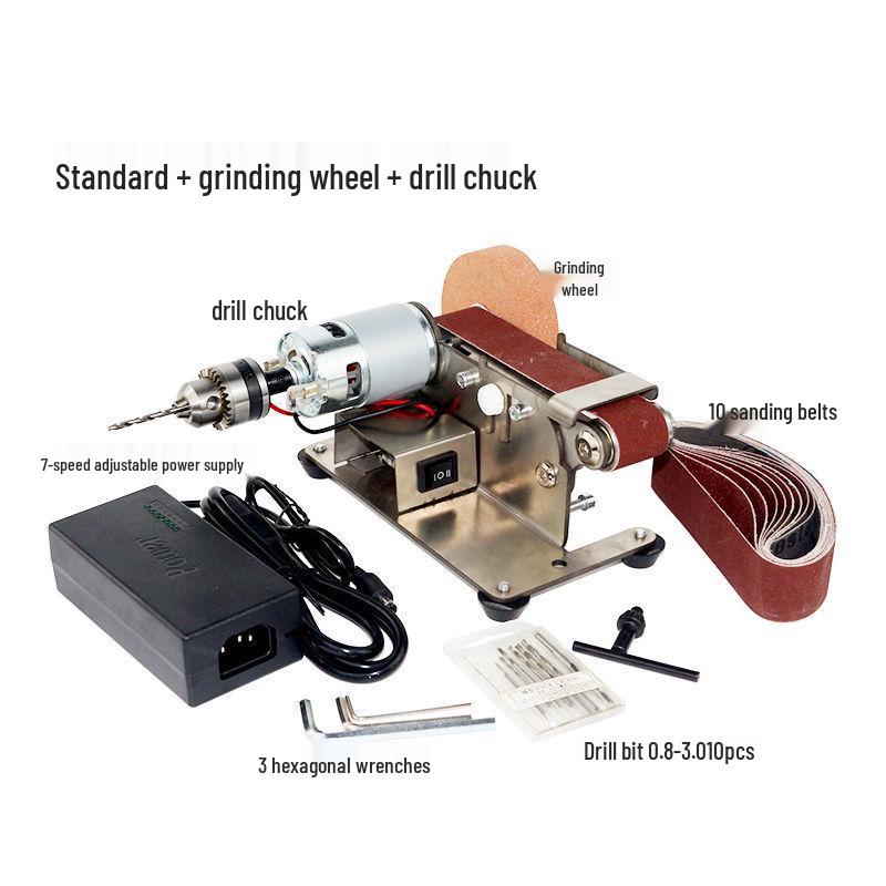 Mini Ascuțitor Multifuncțional: Polizor unghiular cu unghi fix și șlefuitor cu bandă pentru uz casnic