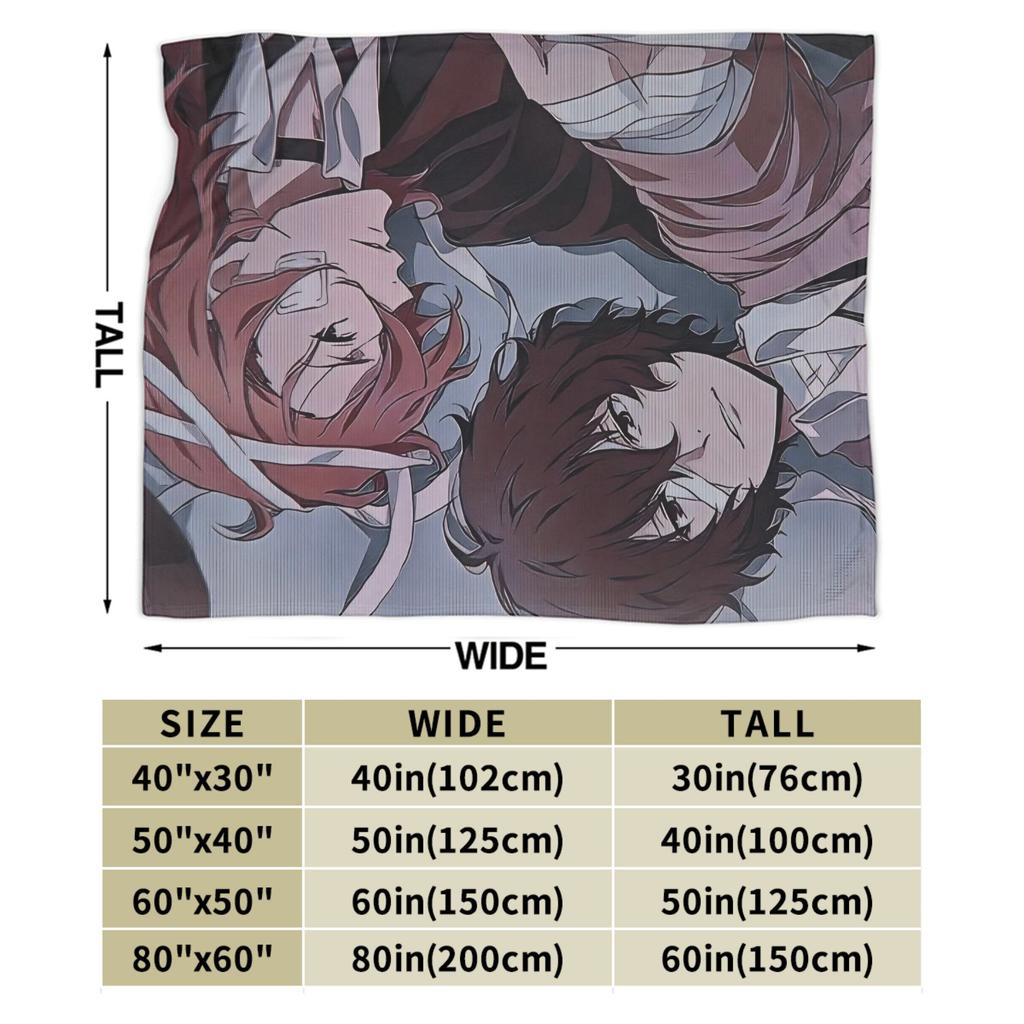 Dazai Bungo Stray Dogs Blankets Fleece Spring/Autumn  Breathable Super Warm Throw Blankets for Bed Outdoor Quilt