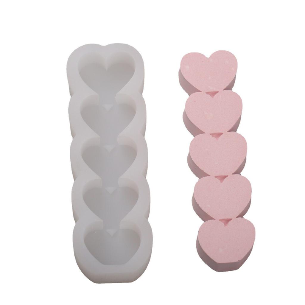 INS 3D Pětičlenný Love Pillar Silikonová forma Kreativní čokoláda na pečení Korejská forma na aromaterapii