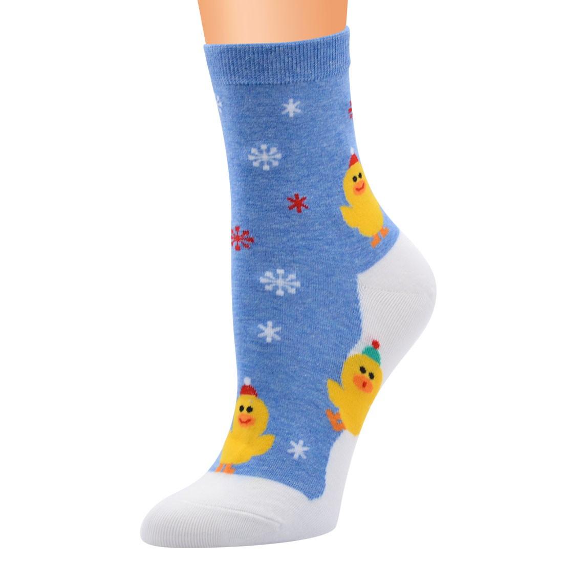 Women Cartoon Bear Penguin  Stereo 3D Female Socks синий