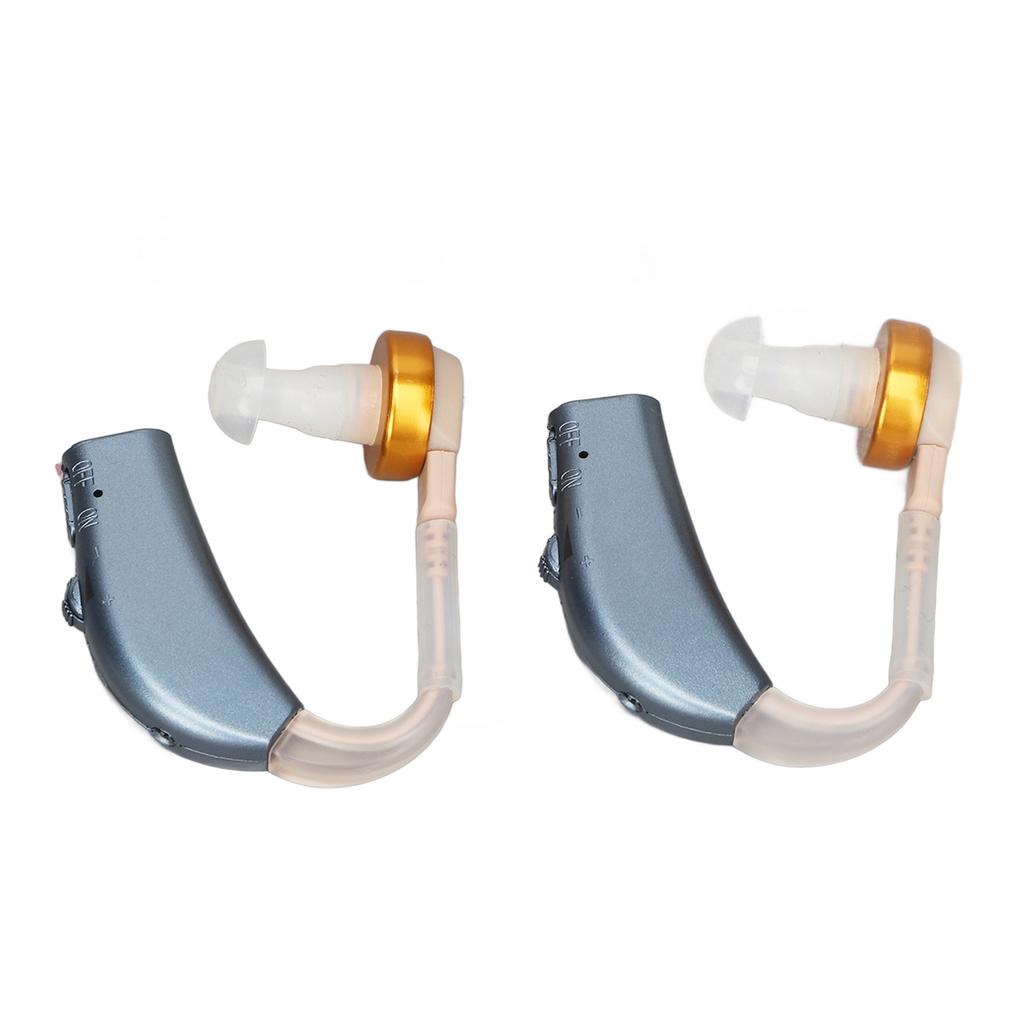 1 Pair Rechargeable Sound Amplifier Silicone Ergonomic Sound Aid Low Noise Compact Light Ear Listening Device Blue