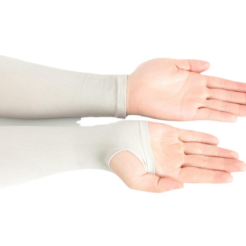 Unisex UV-skyddande ärmar utan fingrar i isilke för cykling, utomhusaktiviteter och armskydd