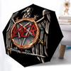 1pz Ombrello Automatico Band Slayer 8 Stecche Pieghevole Portatile Telaio in Ferro Nero per Esterno, Spiaggia, Viaggio, Ombrello da Spiaggia 132