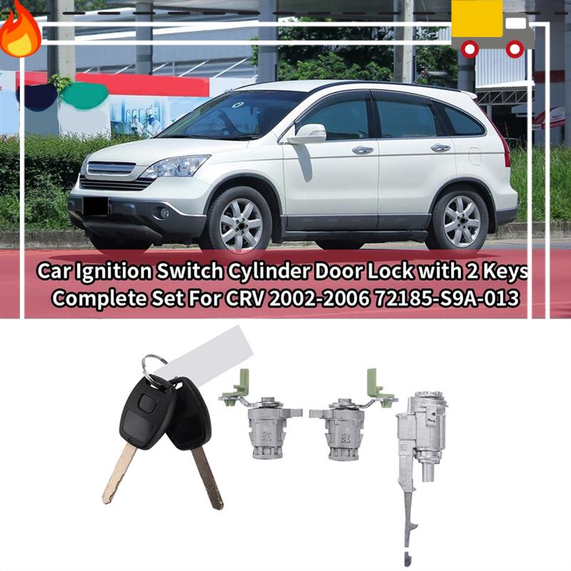 Car Door Lock Cylinder Switch Ignition Barrel Lock Set With Key 72185-S9A-013 For Honda Civic CRV 2002-2006 72185S9A013