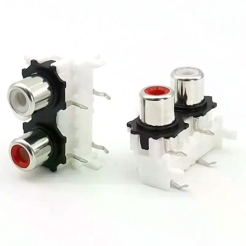 Exclusive 1Pc Female Audio Jack with Gold Connector, 2/4/6Holes Stereo Input, AV Socket Perfectly Sealed at 90/180 Degrees.