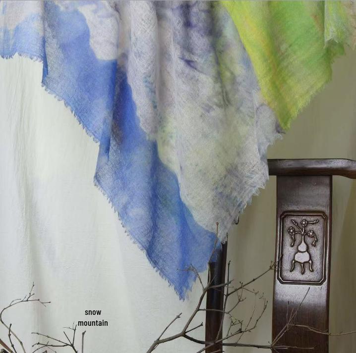 Cloud Mist Cashmere Scarf - 200 Count, Printed Square, Thin Neck Warmer (YRC5259)