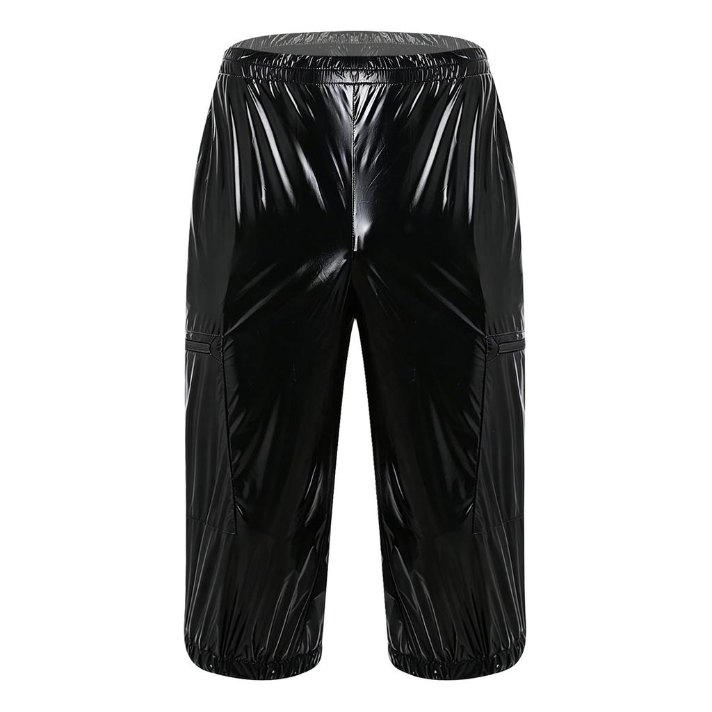 S-3XL Mens Outdoor Workout Shorts Waterproof Cargo Style Multi Pocket Elastic Waistband Overalls Capri Pants for Beach Club